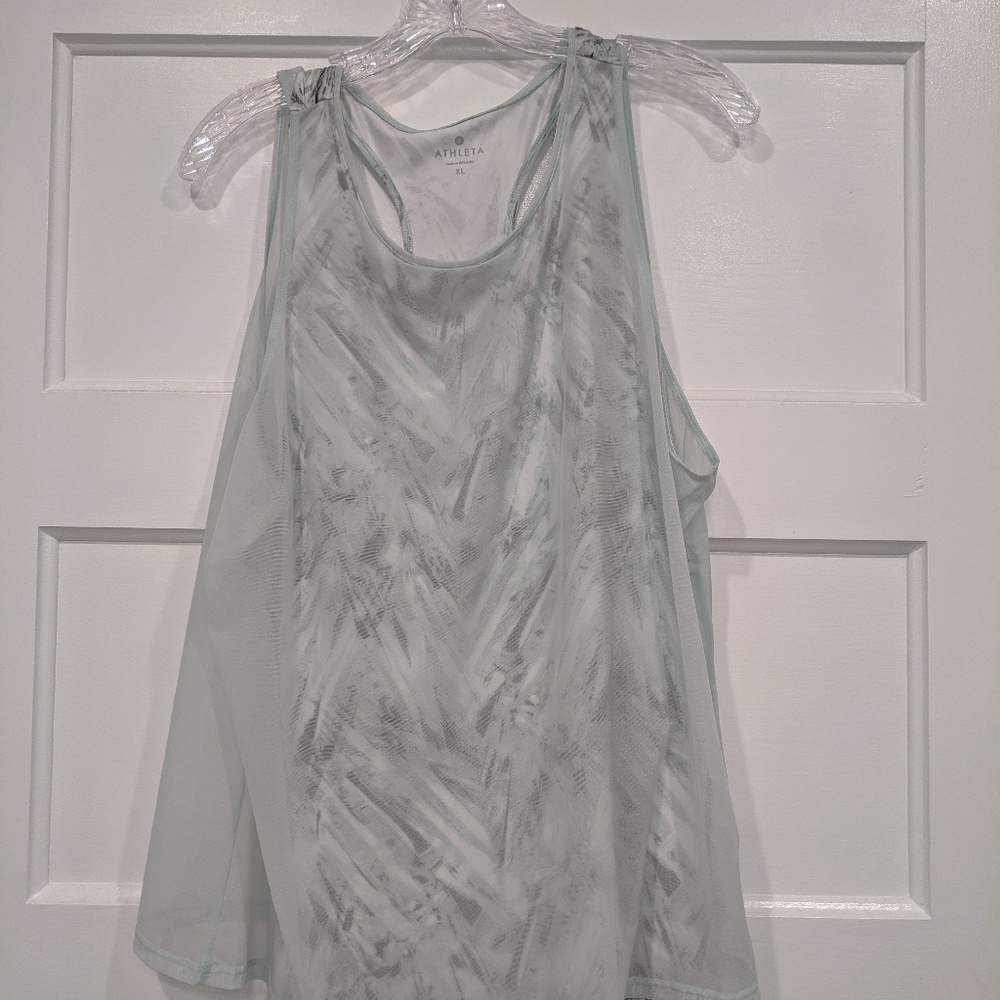 Mint and gray marbled Athleta tank top